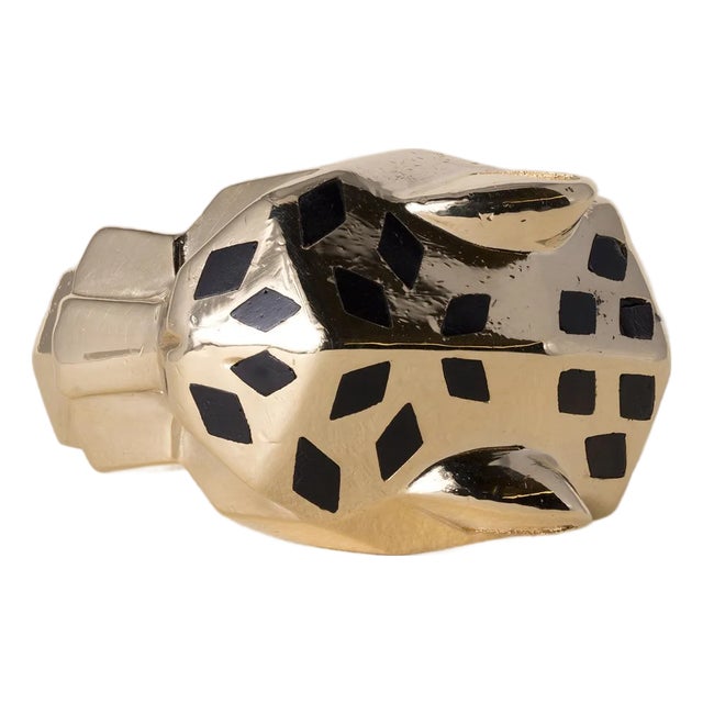 1990s Cartier Panthere Black Onyx and Tsavorite 18k Gold Ring, Size 6.5 For Sale