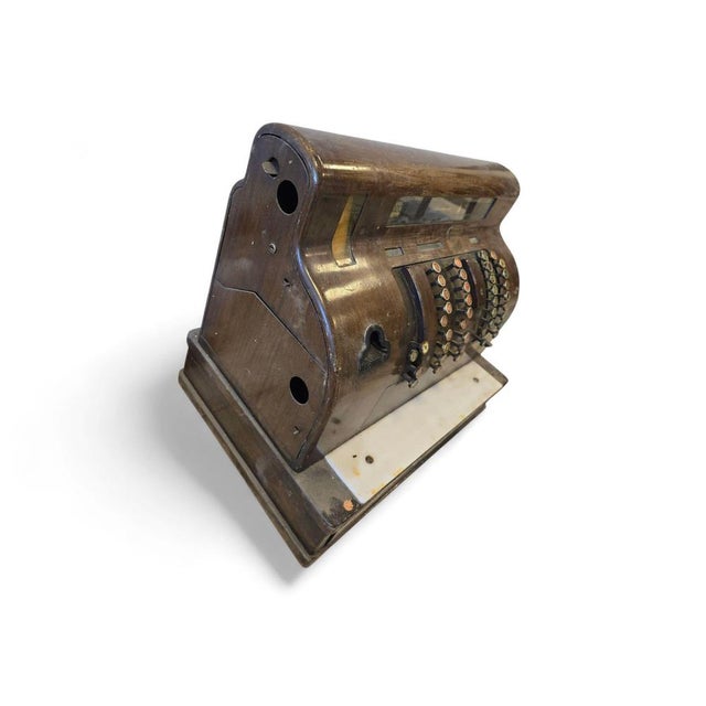 Mid-Century Red Painted Brass Cash Register from National, 1960s For Sale - Image 10 of 14