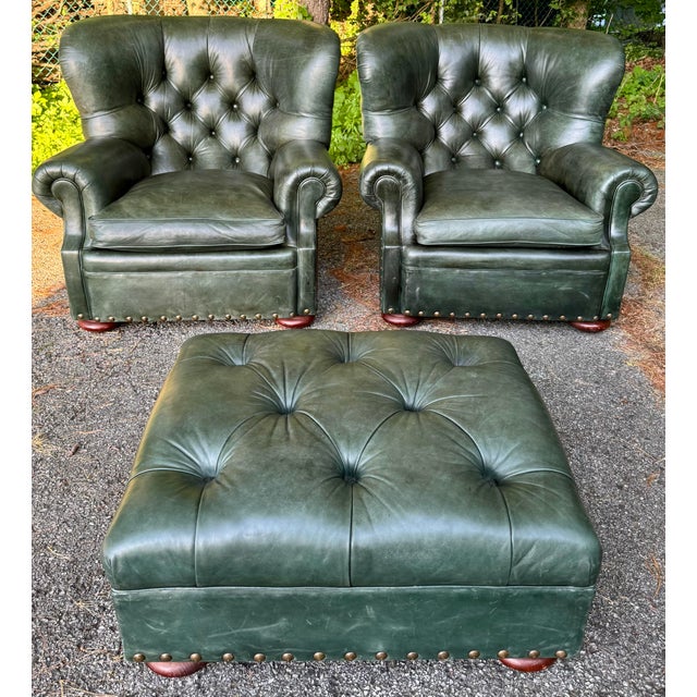 Ralph Lauren Ralph Lauren Leather Writer’s Chairs- Set of 2 For Sale - Image 4 of 12