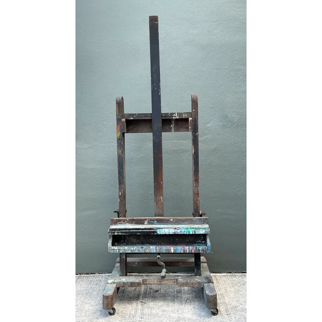 Vintage Rustic Wood Artist Easel For Sale - Image 4 of 12