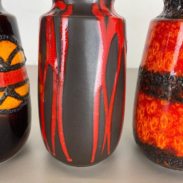 Vintage Fat Lava Pottery Vases from Scheurich, Germany, 1970s, Set of 4 For Sale - Image 11 of 18