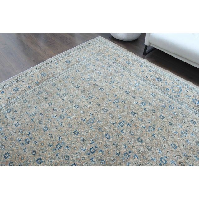 1970s 1970s Vintage Persian Handmade Wool Cotton Light Brown Area Rug For Sale - Image 5 of 11