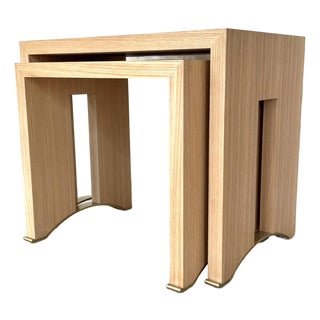 Thomas Pheasant for Baker Modern Customizable Unfinished ,Ponte Nesting Tables Set of 2 For Sale