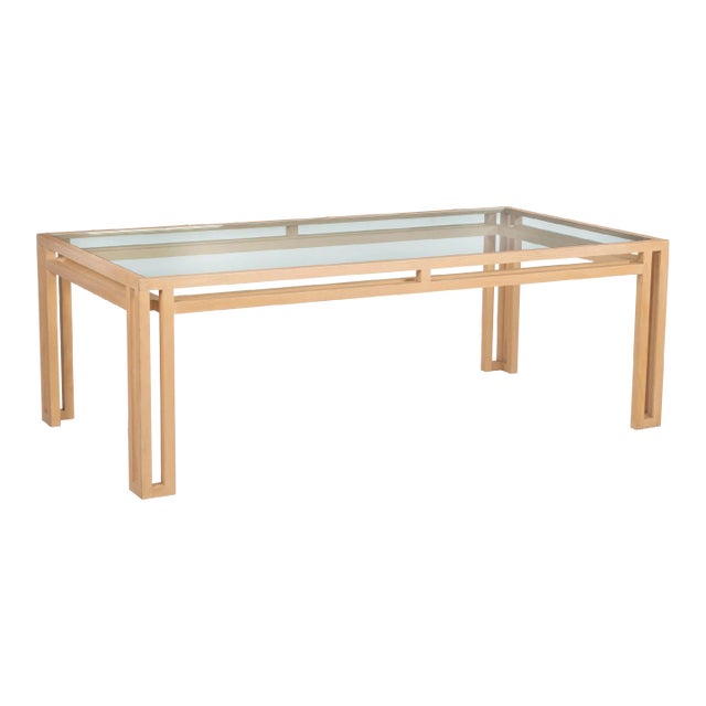 Billy Baldwin Oak and Glass Dining Table For Sale
