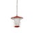 Metal Mid-Century Italian Round Opaline Glass and Brass Red Lantern Chandelier, 1950s For Sale - Image 7 of 18