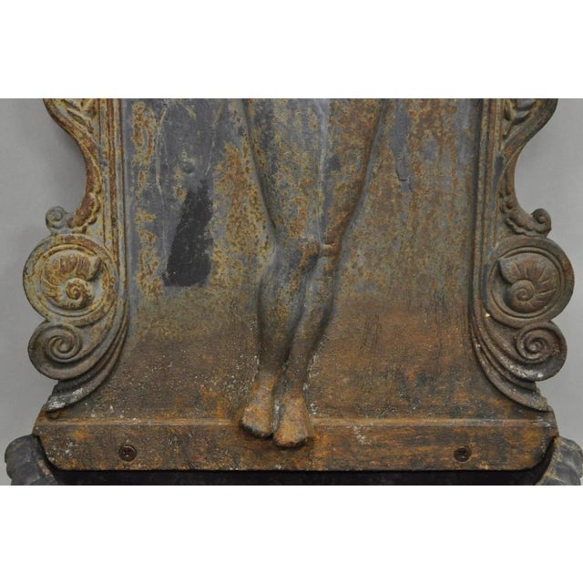 Mid 20th Century Mid 20th Century Vintage French Neoclassical Cast Iron Nude Maiden Wall Mounted Garden Fountain For Sale - Image 5 of 10