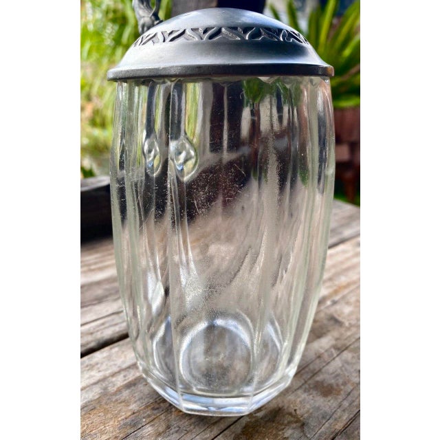 Transparent Antique German Glass & Pewter Equestrian Beer Stein With Sculpted Horse Head, Circa 1900 For Sale - Image 8 of 13