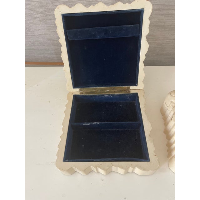 French 2 Vintage Sege Roche Style Carved Wood Boxes For Sale - Image 3 of 5