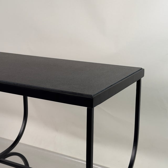 Not Yet Made - Made To Order Slender 'Arcade' Wrought Iron and Black Limestone Console by Design Frères For Sale - Image 5 of 7
