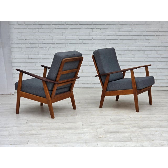 Set of Vintage Danish Armchairs in Furniture Wool and Teak and Oak, 1960s For Sale - Image 15 of 18