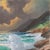 Contemporary 'Sunset Breakers, Rocky Coast', American School, Pacific Ocean Beach, Seascape, Cypress Trees For Sale - Image 3 of 8