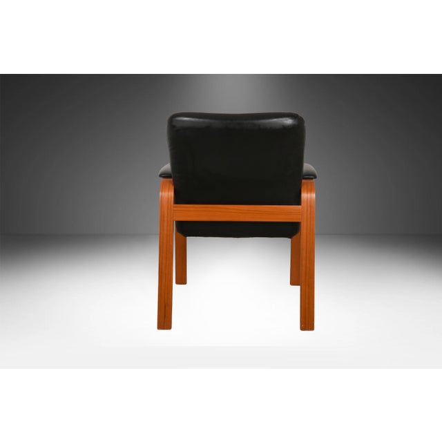 Ekornes ASA Ekornes 1970s Teak Black Leather Scandinavian Lounge Chair For Sale - Image 4 of 12