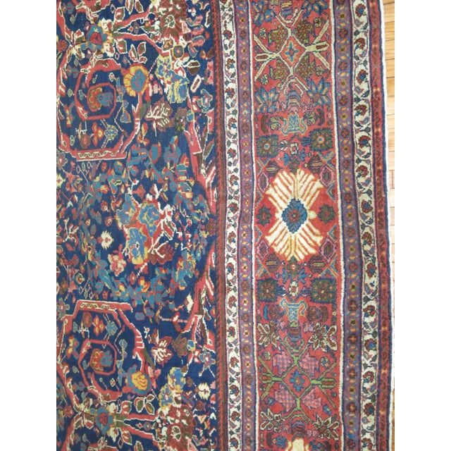 Early 20th Century Navy Oversize Square Persian Mahal Traditional Wool Oriental Rug For Sale - Image 11 of 18