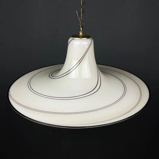 Mid-Century Modern Beige Murano Glass Pendant Lamp, Italy, 1970s For Sale - Image 3 of 12