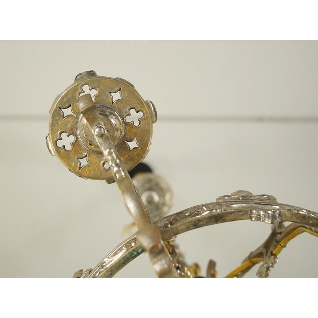 Mid 20th Century Gothic Nickel Plated Bronze Chandelier For Sale - Image 14 of 16
