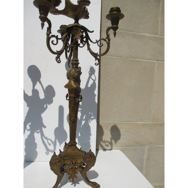 Bronze Bronze Herm Candelabra of Hercules 1860s - A Pair of 2 For Sale - Image 8 of 10