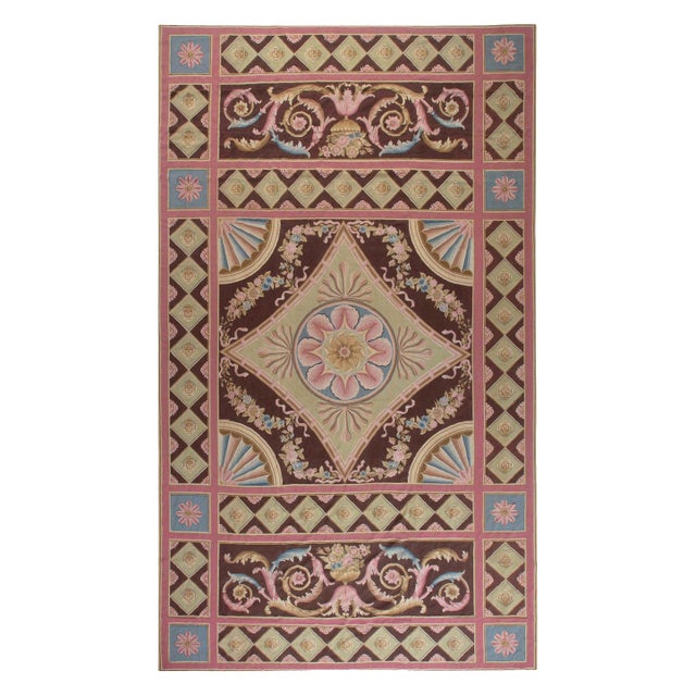 Contemporary Aubusson Design Handmade Wool Rug by Doris Leslie Blau For Sale