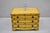 Antique Yellow Painted Cottage Primitive Folk Art Small Trunk Faux Spool Cabinet. Item features small lidded trunk with...
