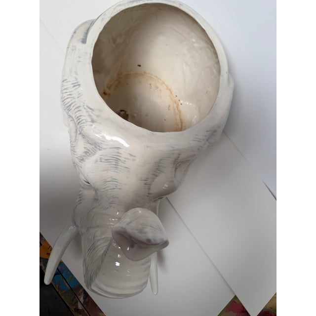 White 1960s Mid Century Modern Elephant Planter Pot For Sale - Image 8 of 11