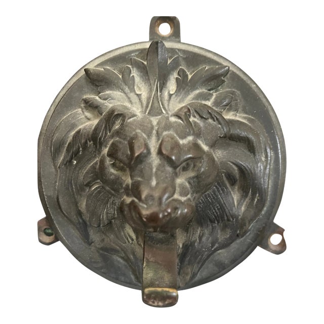 Late 19th Century Bronze Lion Door Bell For Sale