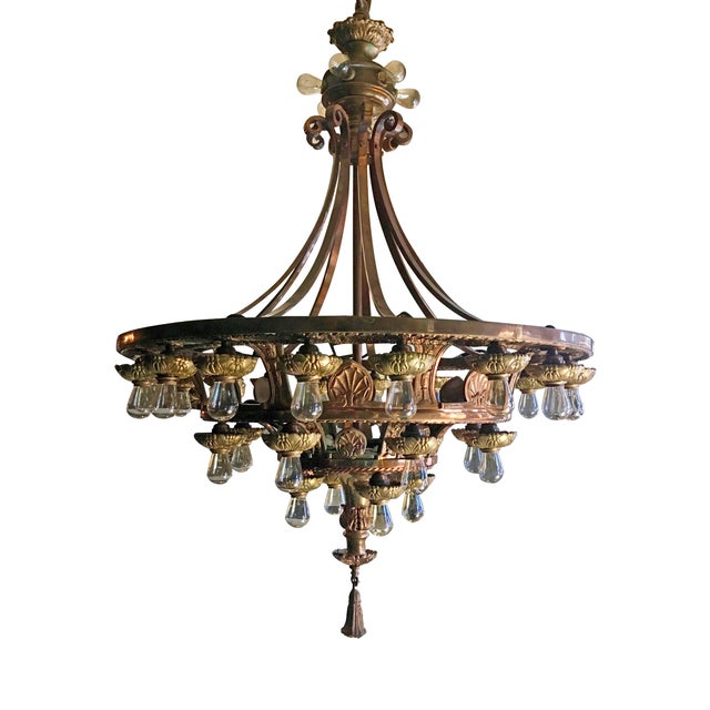 Metal Late 20th Century Beaux Arts Style Chandelier For Sale - Image 7 of 7