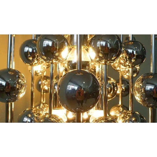 1970s Space Age Chrome Cascade Chandelier by Verner Panton for J. Lüber Ag For Sale - Image 6 of 11