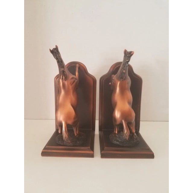 Vintage 1980s Bronzed Equine Bookends W/ Walnut Base - Set of 2 For Sale In Phoenix - Image 6 of 9