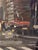 Contemporary City #5 by Jim Beckner | Oil on panel Nighttime city street scene with traffic and buildings. For Sale - Image 3 of 4