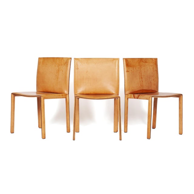 2000 - 2009 Set of 6 Enrico Pellizzoni Leather Dining Chairs For Sale - Image 5 of 9