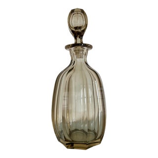 1930s Yellow Art Deco Glass Decanter For Sale
