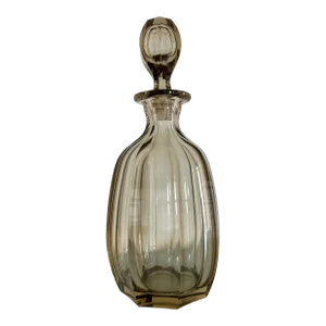 1930s Yellow Art Deco Glass Decanter