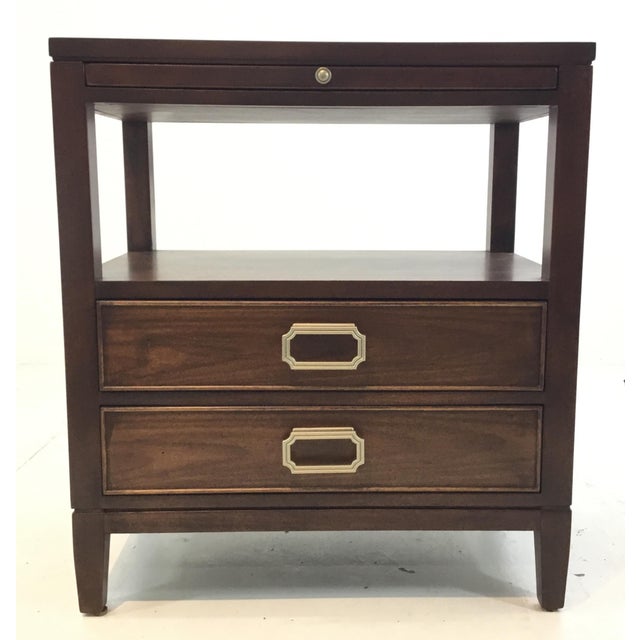 Drexel Heritage Modern Wood Two Drawer Nightstand Chairish