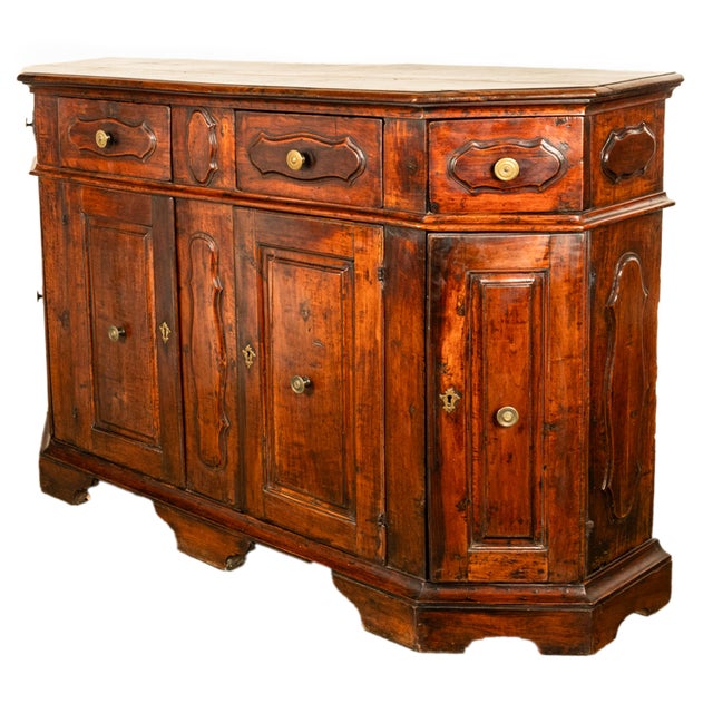 Antique Italian Walnut Baroque Credenza Buffet Side Cabinet Circa 1680 Ex De Young Museum San Francisco For Sale - Image 4 of 12