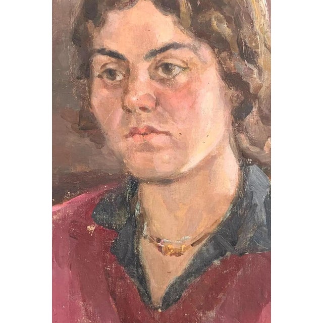 1970s Ukrainian Portrait Painting, Socialist Realism Art 47-31 For Sale - Image 4 of 6