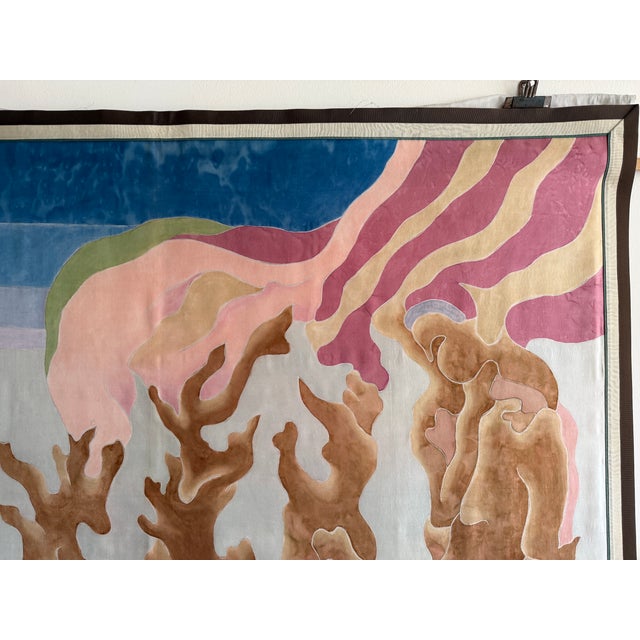 Hand-Dyed Tapestry Painting by French Artist, Marie-Laure Ilie, 1980s For Sale - Image 4 of 14