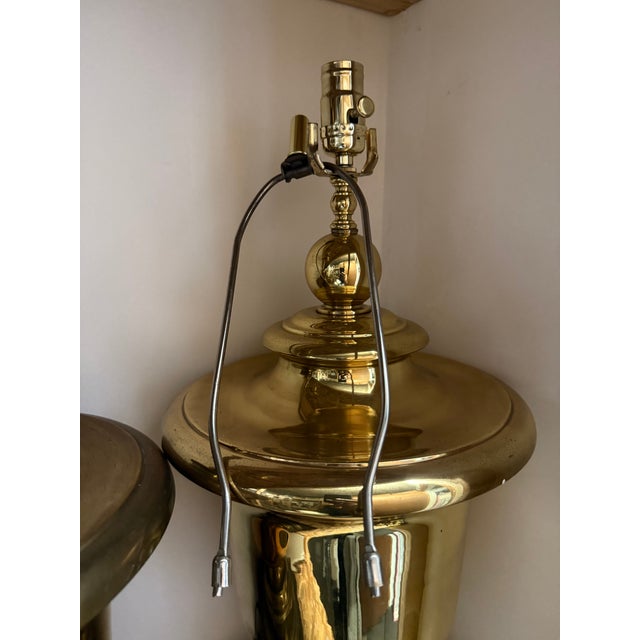 A Pair of 1960s Chapman Brass Urn Style Table Lamps For Sale - Image 14 of 18