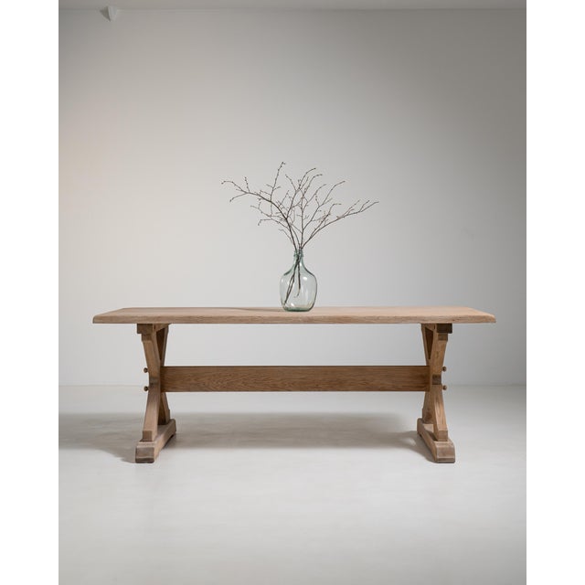 Oak Trestle Dining Table, Antique, France, Circa 1970 For Sale - Image 13 of 13