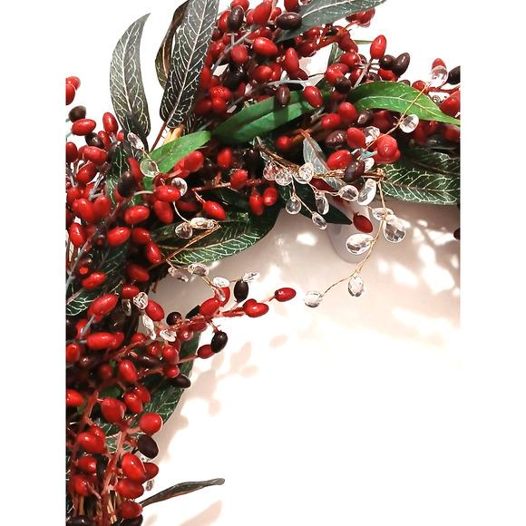 Winter Berries Door Wreath Realistic Red Cardinal‎ Egg Nest Holiday Ice Crystals For Sale In San Diego - Image 6 of 15