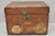 Antique English Art Deco Brown Distressed Leather Hard Travel Case Suitcase (unlocked, no keys) w/ Various Travel Decals...