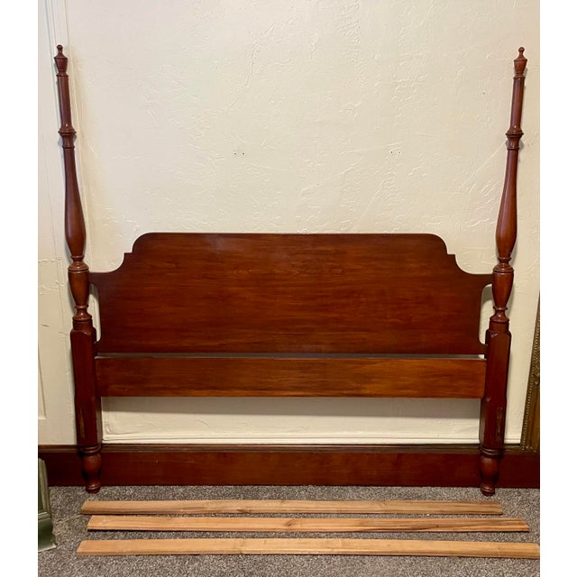 Henkel Harris 1970s Henkel Harris Wild Black Cherry 4-Poster Queen Bed Frame For Sale - Image 4 of 9