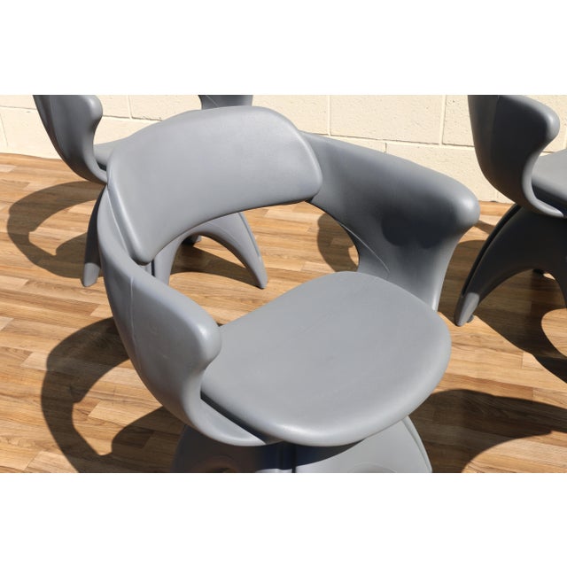 Vintage Set of 6 John Gale Rotocast Plastic Swivel Armchairs | Space Age 1960s For Sale - Image 10 of 18