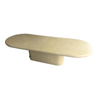 1970s Art Deco Karl Springer Extension Oval Table For Sale