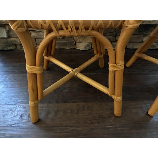 Pair of Vintage Albini Style Italian Bent Bamboo Rattan Chairs For Sale - Image 10 of 18
