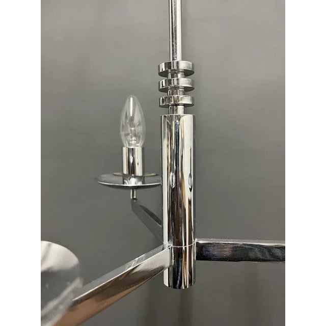 Metal Chandelier by Gaetano Sciolari, 1970s For Sale - Image 7 of 9