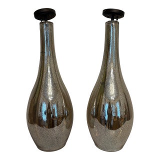 1960s Large Mid-Century Modern Mercury Hanging Lights - A Pair For Sale