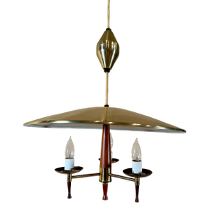 Mid Century Flying Saucer Pull Down Lamp