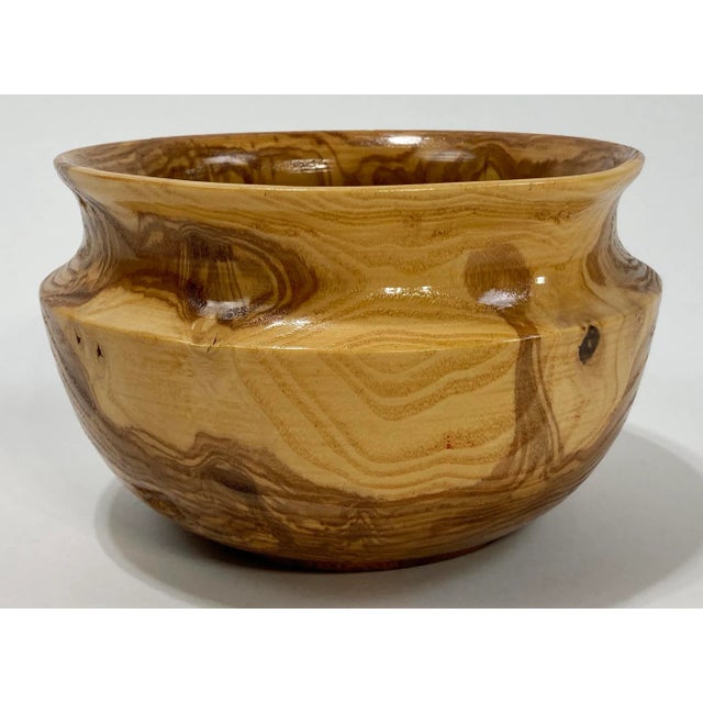 Wood Vintage Hand Turned Burled Wood Bowl For Sale - Image 7 of 8