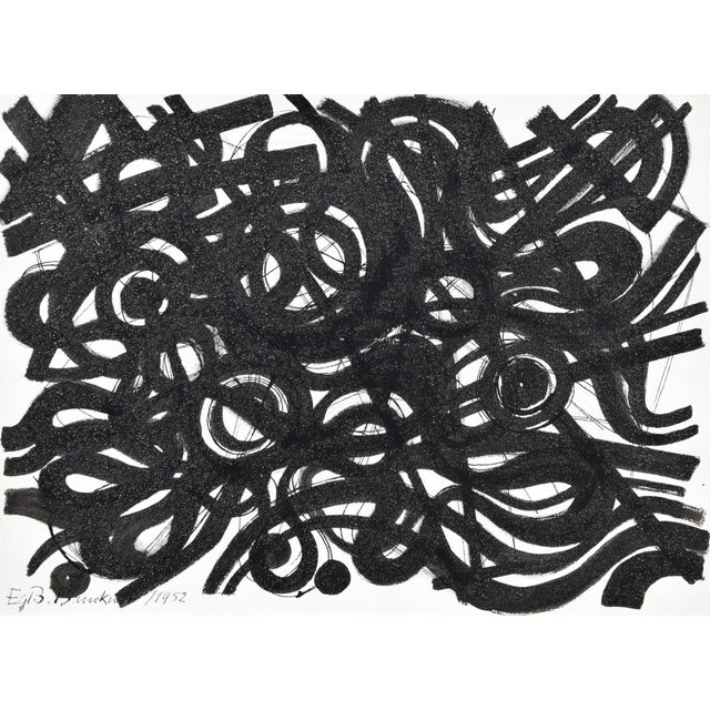 Egbert Bruckner, Dense Abstraction, 1952, Ink For Sale - Image 12 of 12