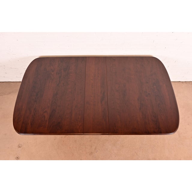 Brown Stickley Regency Cherry Wood Double Pedestal Extension Dining Table, Newly Refinished For Sale - Image 8 of 15