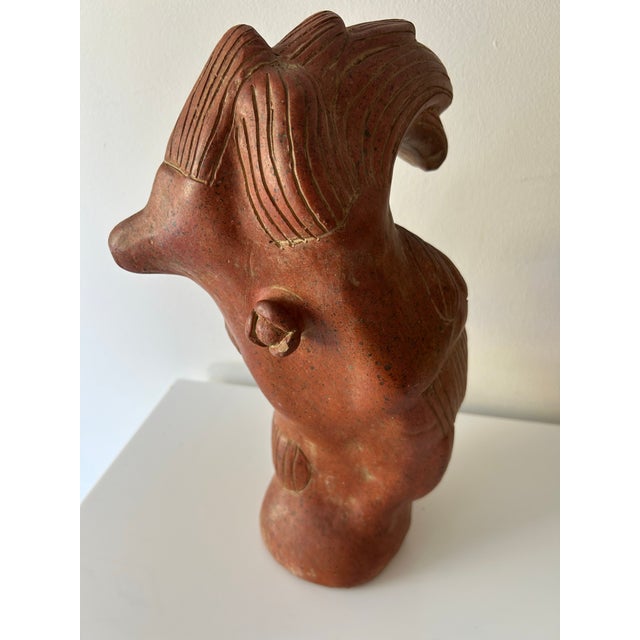 Ceramic Mid 20th Century Andean Warrior Terracotta Bust For Sale - Image 7 of 12